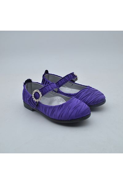 Arçın Shoes Girl's Satin Ballerina Shoes - Stylish Model with Buckle and Stone Detail
