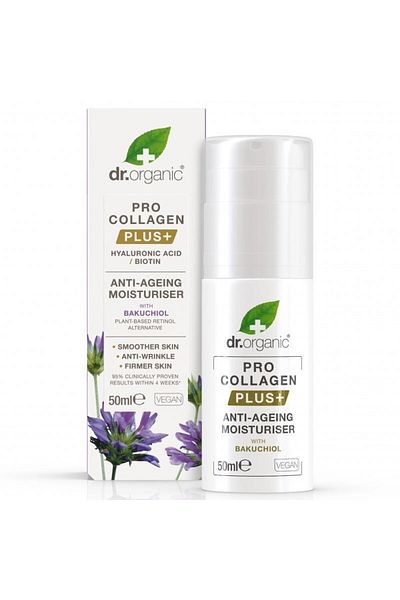 Dr. Organic Crema hidratanta anti-imbatranire Dr Pro Collagen cu Bakuchiol 50 ml