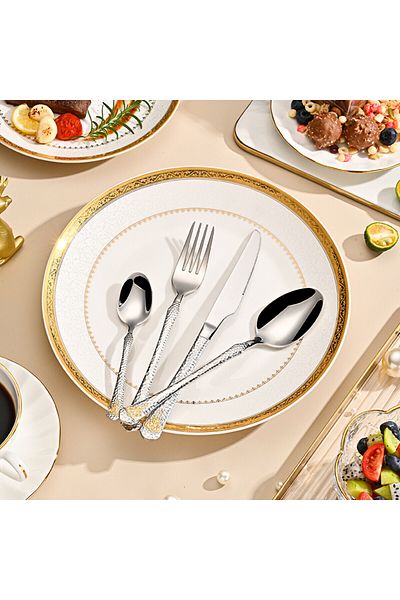 Sunhome 24-Piece Stainless Steel Cutlery Set Gold