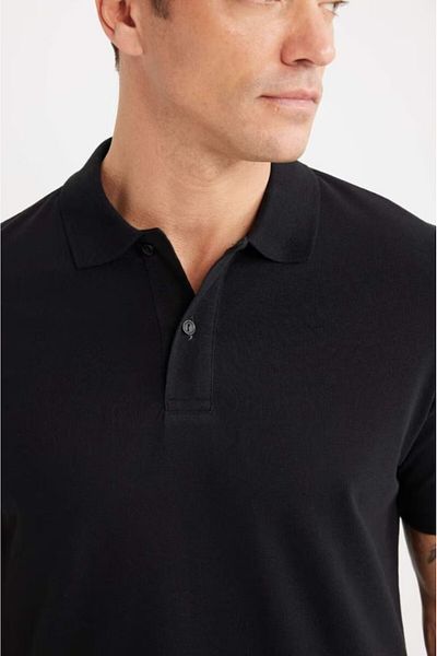 DeFacto Polo T-Shirt 100% Cotton Pique Relaxed Fit Short Sleeve
