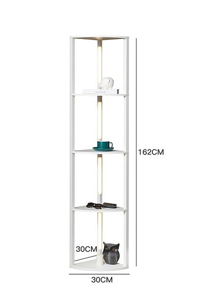 sharpdo Living Room Bedroom Study Room Decoration LED Bookshelf Lamp, Movable 4-Tier Floor Lamp