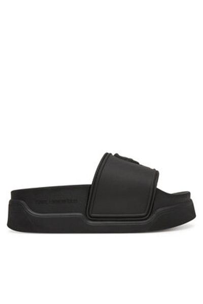 Karl Lagerfeld Flip-flops de damă negri KARL LAGERFELD-KL88819 V00 BLACK RUBBER