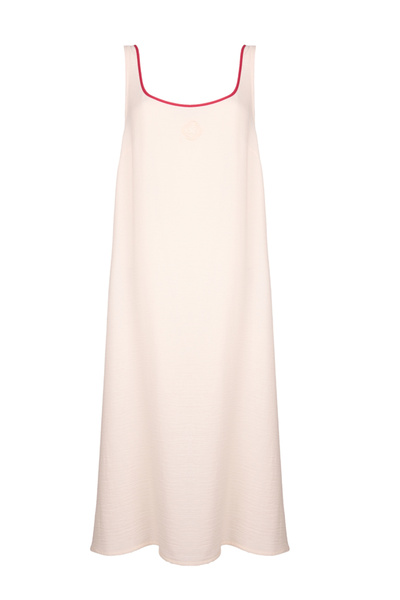 Aker Koza Nakış Detaylı , Yakası Bordo Biyeli, Viscon Cotton Gecelik