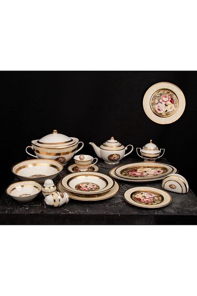TOHFAT-AL MAIDAH Luxury 48-piece gold rose dining set