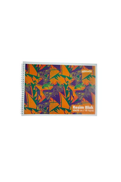 Mynote 25X35 Spiral Card Cover 15 Leafs Picture Notebook Orange
