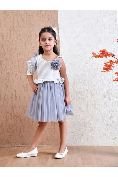 Bella Moda By Styli Embellished One Sleeve Knee-Length Dress
