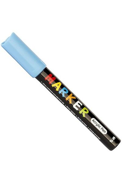 BY M&G COLLECTİON Marker cu vopsea acrilică, vârf rotund, 2 mm, albastru deschis, M&G