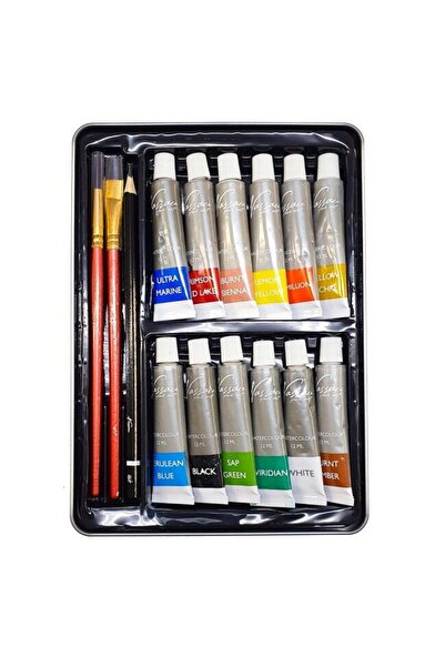 Nassau fine art set de acuarele cu 16 piese în cutie metalică