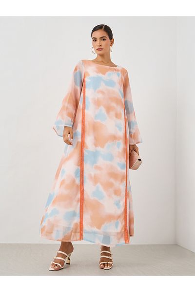 Keenly By Styli Printed Long Sleeve A-Line Jalabiya