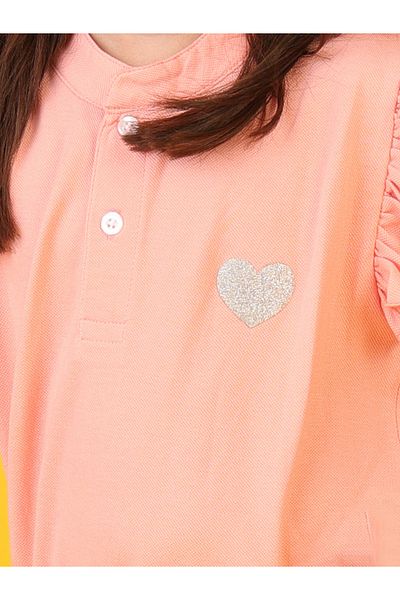 Anthrilo By Styli Glitter Heart Detail Flutter Sleeves Dress