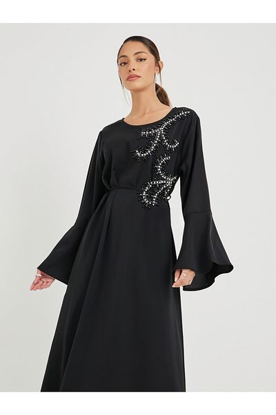 Styli Embellished Round Neck Belted Jabaliya