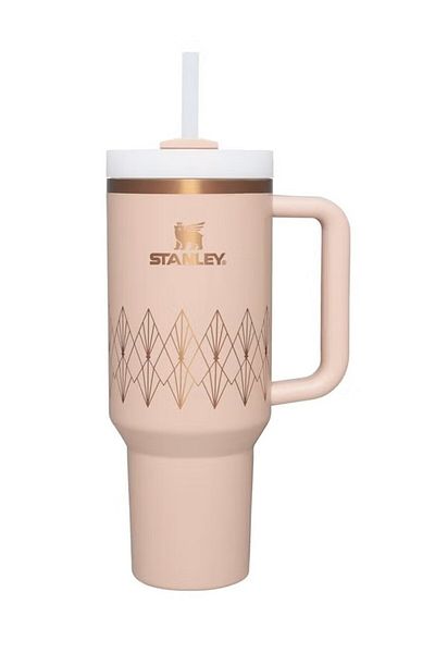 Stanley كوب Quencher H2.0 Blush Gloss Deco مصنوع من الفولاذ المقاوم للصدأ 40 أونصة