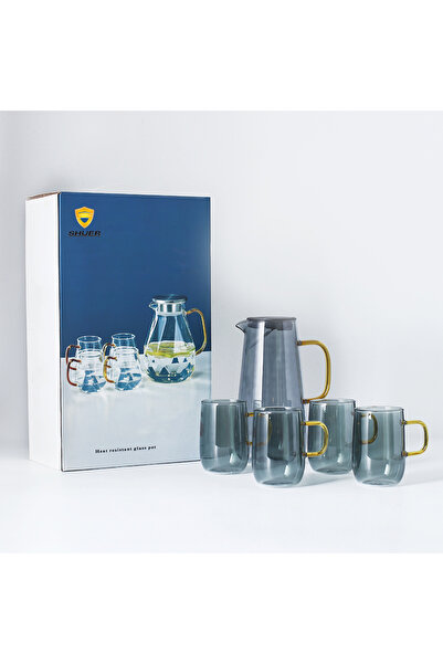 sharpdo Elegant Transparent Household Glass Kettle Set With One Pot And Four Cups