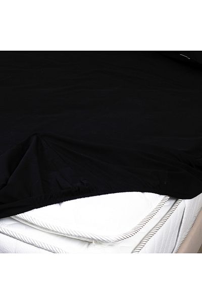 Bed N Home SA Fitted bed sheet set,100%Egyptian cotton, 250TC, black ,2pillowcases. 140x200cm