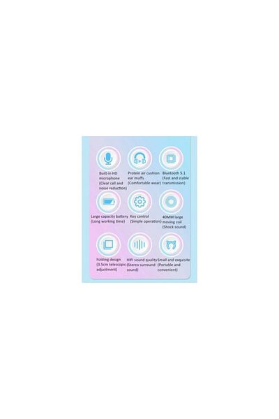J&Y Over Ear headphones for kids, J&Y, wireless, foldable, luminous effects, purple