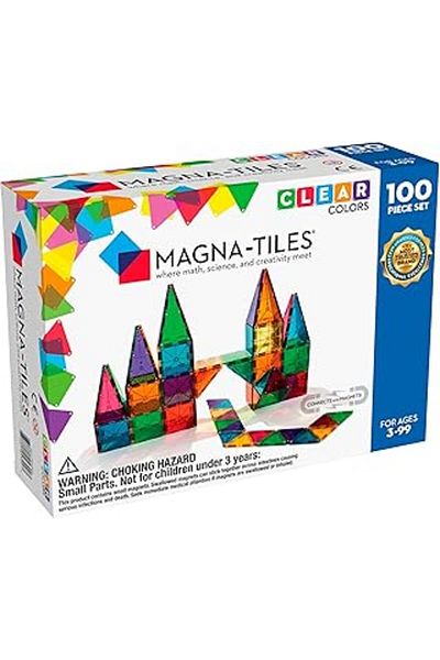 Magna Tiles Magna-Tiles Clear Colors 100 Pieces Magnetic Lego