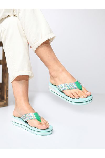 HANOX Daisy Wedge Heel Women's Flip Flops Beach Slippers Flip Flops (4.5) cm