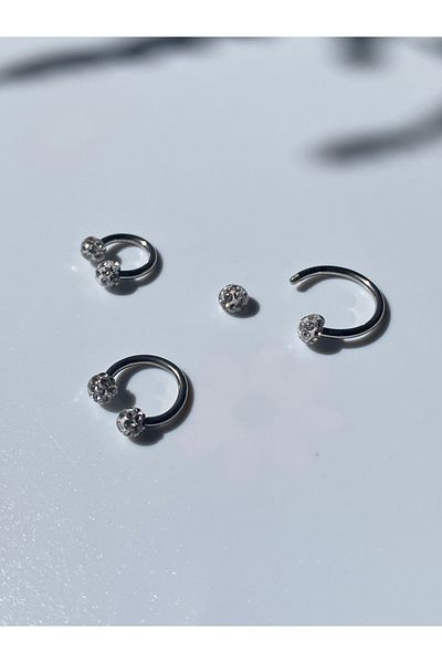 kurukafagift Stainless Steel Piercing Set Half Moon Bulk Model Tragus Helix Lobe Cartilage