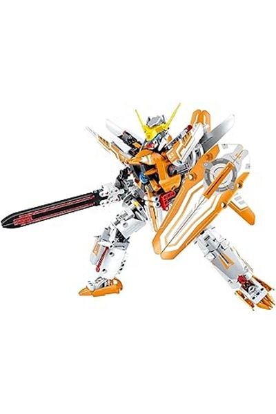 Qedii Im.Master Stem Robot Warrior Building Set, 833 Piece Educational Blocks, Orange