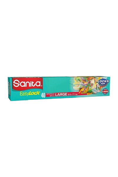 Sanita 40-Piece Easy Lock Storage Bag Set Clear Large 26.8 x 27.3 cm