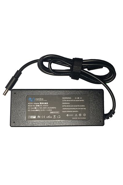 nelbo Laptop charger for Dell XPS 13 9350 90 W 19.5V 4.62A plug type 4.5 mm x 3.0 mm with pin