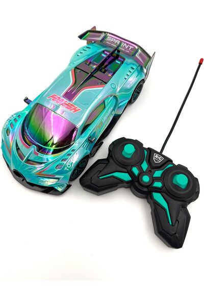 Generic MZtoyz 1/16 RC Drift Car 2.4GHz Cool Lights USB Rechargeable Green
