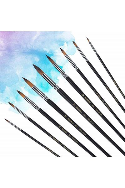 Wlot Set of 9 WLOT pins, wood/metal, black