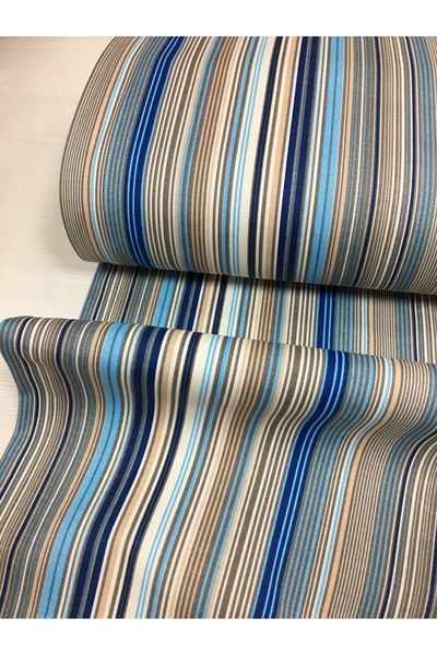 Renk Tekstil İnce Çizgi Desenli Panama Keten Kumaş - Döşeme - Minder Kılıfı - Perde - Masa Örtüsü - Hobi Çanta