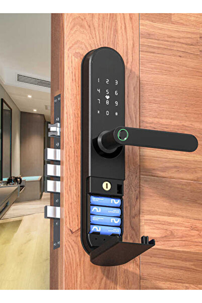 sharpdo Smart Fingerprint Electronic Door Lock, Fingerprint/Card/Key/Password/Bluetooth