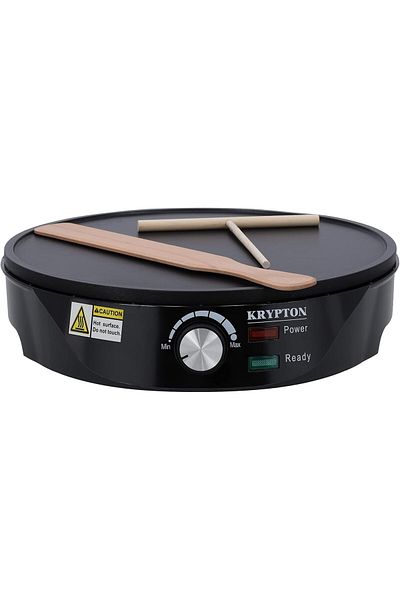 KRYPTON Crepe Maker, Electric Griddle Crepe Maker, KNCM6387 Nonstick Electric Pancake Maker with Bat