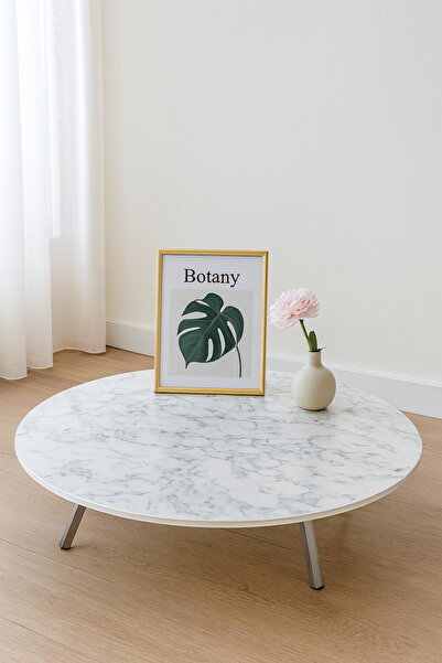 Ecowood Katlanabilir Yuvarlak Yer Sofrası 80 cm - Beyaz