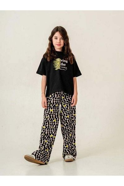 Zekids Girl's Cotton Patterned Trousers Suit