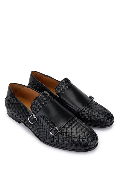Tamer Tanca Men's Genuine Leather Black Classic Shoes