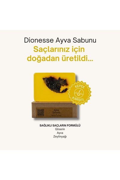 dionesse Natural Quince Soap 120 Gr - Anti-Dandruff Solid Shampoo, Strengthening Care for Hair and Skin