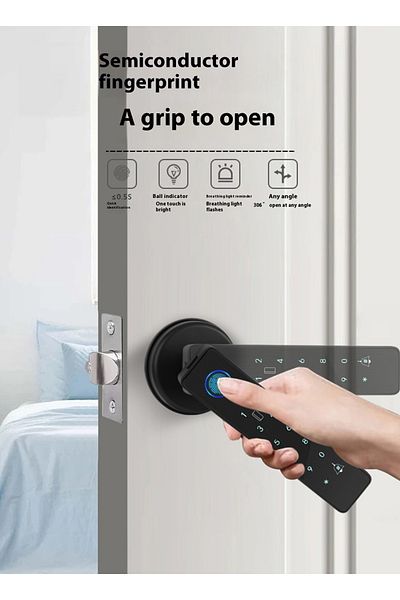 sharpdo TuYa Smart Life APP, WIFI Fingerprint Electronic Door Lock, Fingerprint/Swipe Card/Password/Key