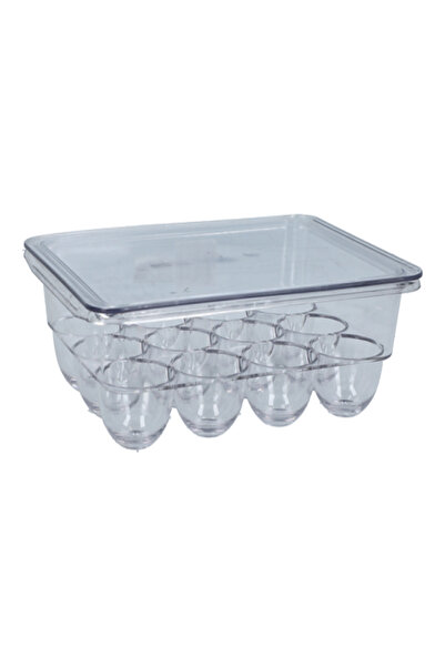 Felli Square Shape Plastic Refrigerator Egg Holder with Cover