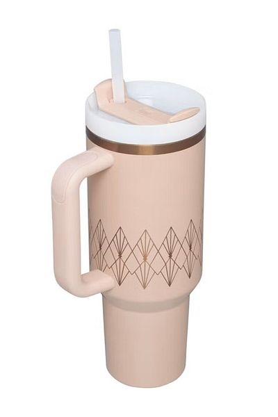 Stanley كوب Quencher H2.0 Blush Gloss Deco مصنوع من الفولاذ المقاوم للصدأ 40 أونصة