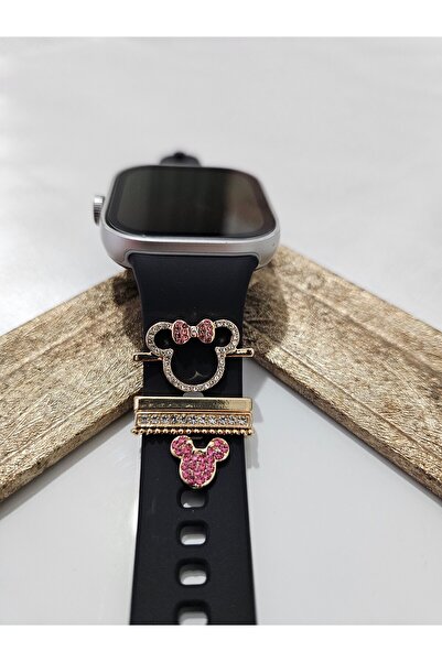 Asavia Apple Watch Uyumlu Mickey Mouse Detaylı 5’li Charm Akıllı Saat Kordon Aksesuarı