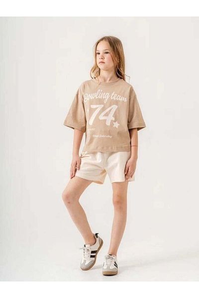 Zekids Girl's Cotton 74 Written Shorts Set