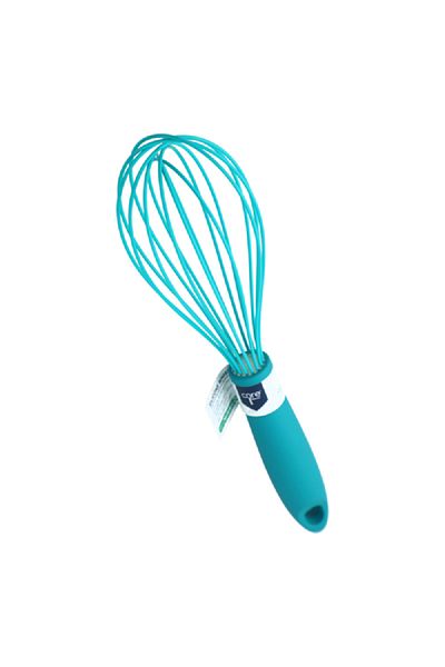 Core Kitchen Anti-Microbial Flexible Silicone Whisk with Ergonomic Handle Blue