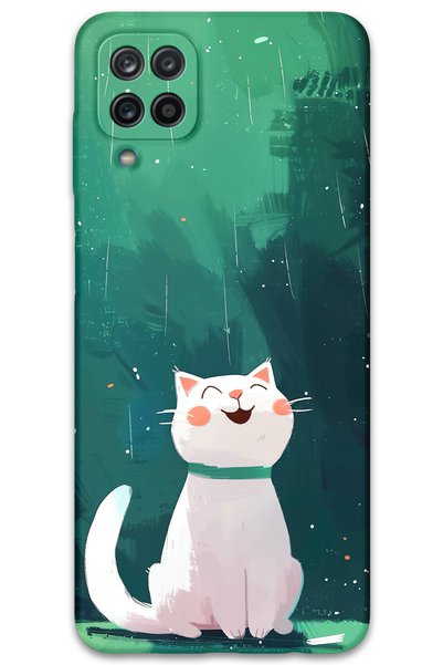 Gramaphone Galaxy A12 Compatible Cat Pattern Phone Case + Screen Protector - ...
