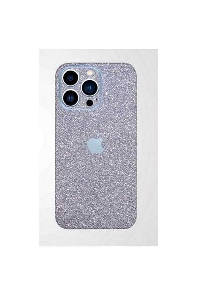 OEM Folie de protecție pentru Apple iPhone 15 Pro Max, design cu sclipici argintiu, aderență ridicată, lipici complet