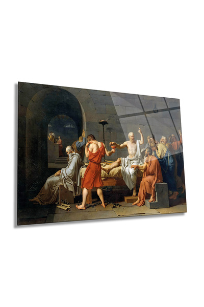 Rosyvien Mortul lui Socrate Tablou orizontal din sticlă, artă clasică, decor ...