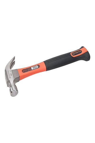 Tactix Impact-Resistant Claw Hammer with Non-Slip Fiberglass Handle