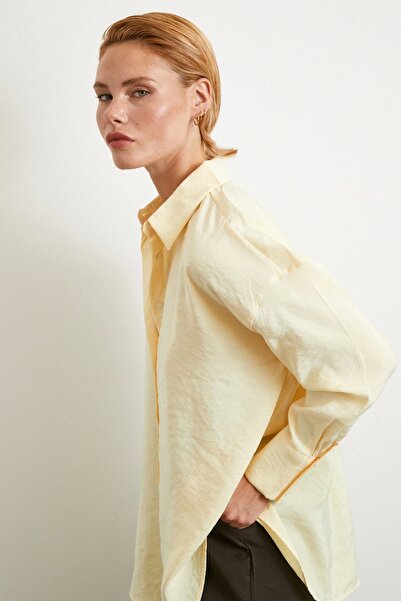 Never more Basic Modal Shirt Yellow