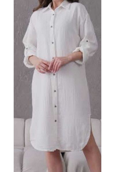MY'KİNİ Πουκάμισο Muslin Φόρεμα Oversize Καλούπι