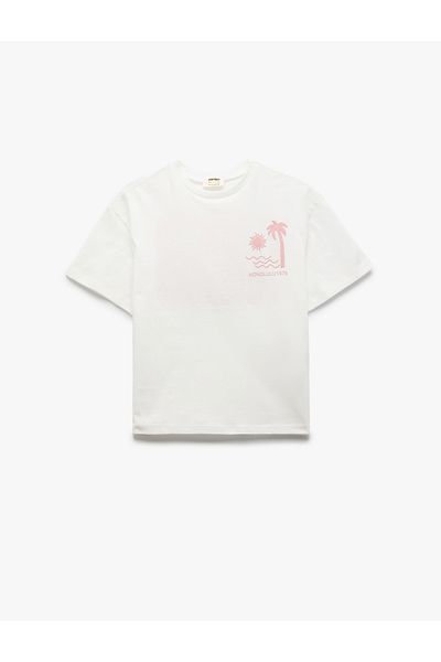 Koton New Season Crew Neck Short Sleeve Printed Cotton T-Shirt