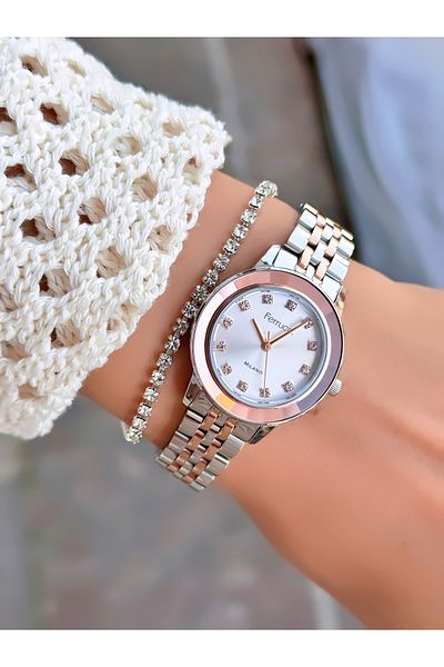 Ferrucci Steel Cord Women's Wristwatch 3 Atm Waterproof with 2 Years Warranty Mechanism