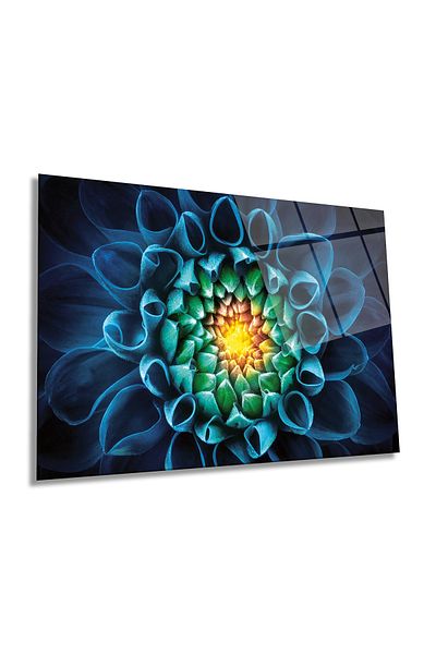 Rosyvien Pictură Orizontală din Sticlă Florală Artistică Abstractă, Decorare Perete Acasa și Birou, Cadou de Lux