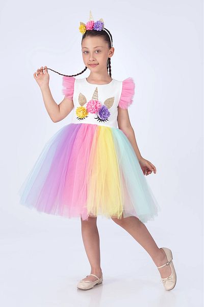 vestitino Unicorn Girl's Birthday and Party Dress